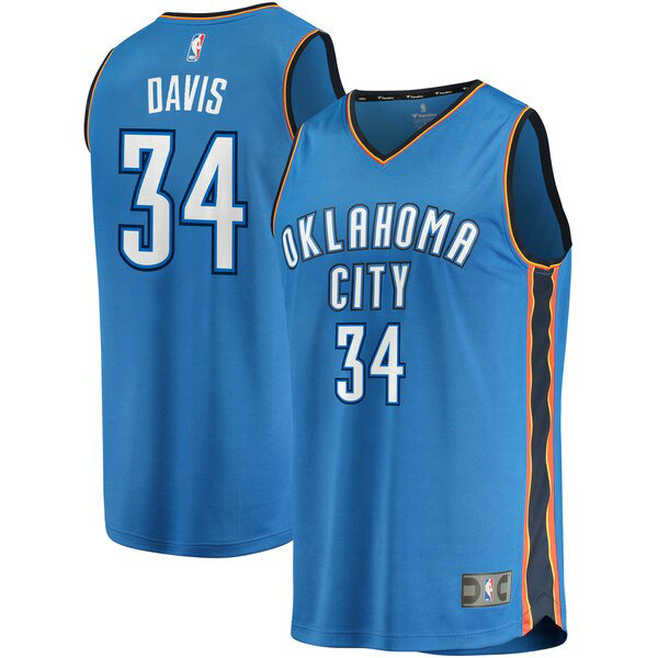 Camiseta Tyler Davis 34 Oklahoma City Thunder Icon Edition Azul Hombre